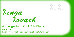 kinga kovach business card